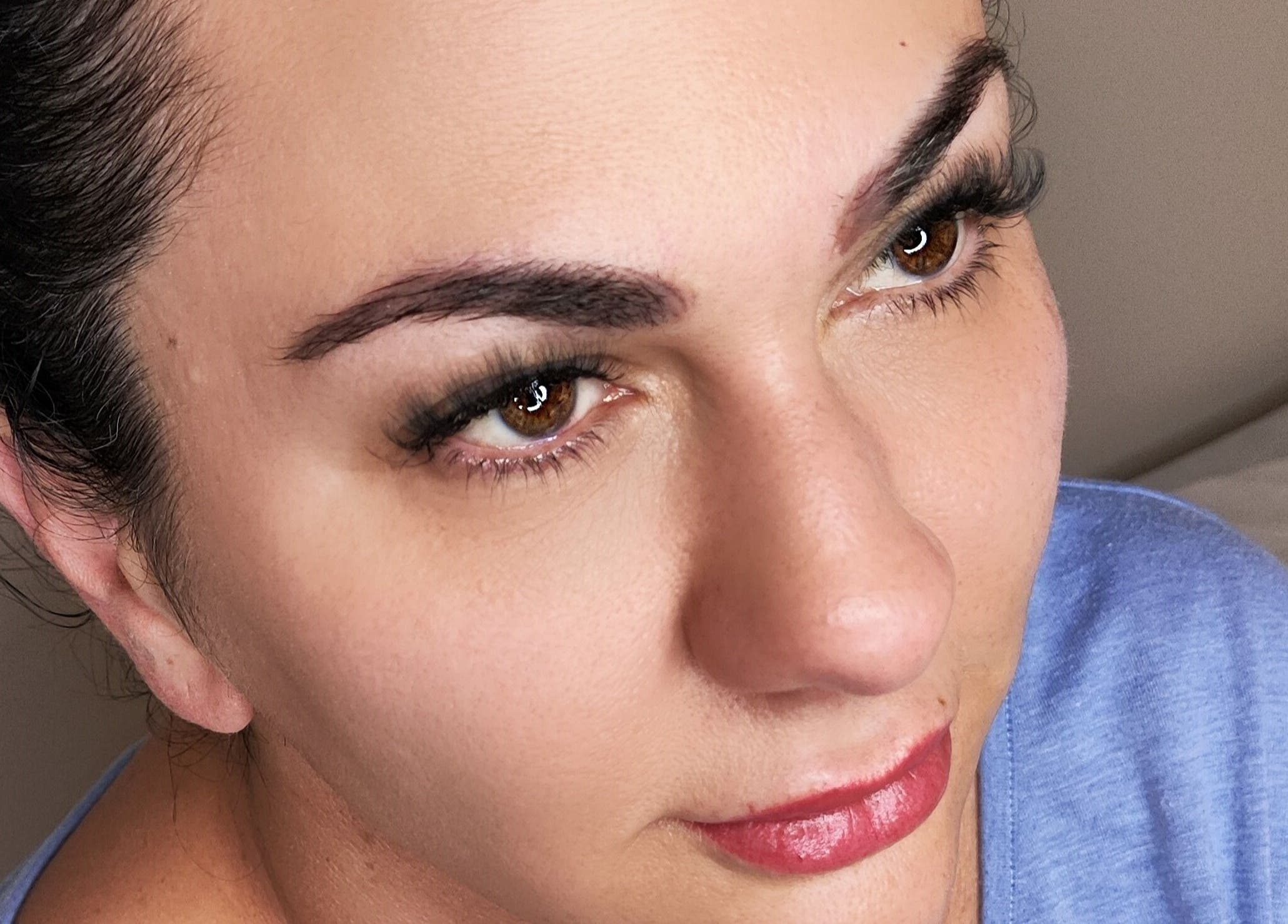 Close-up of eyelash extensions at Irina Titovets • Eyelash Extensions in Lutz, Florida, US.