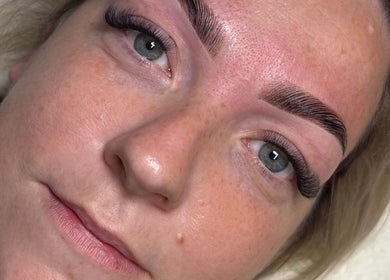 Close-up of styled eyelashes at Lashes by Chloe, Killorglin, County Kerry, IE.