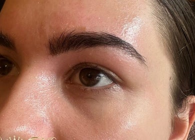 Freshly shaped eyebrows at Cece Mol Beauty, York, England, GB, showcasing expert grooming.