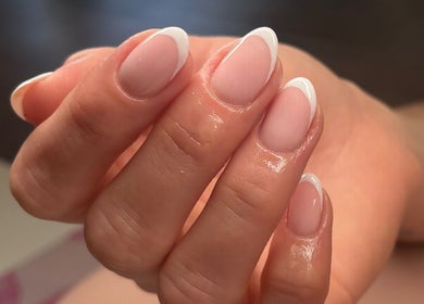 Elegant French manicure at Tailored By Tay - You’re Lit Clinic, Snodland, England, GB.