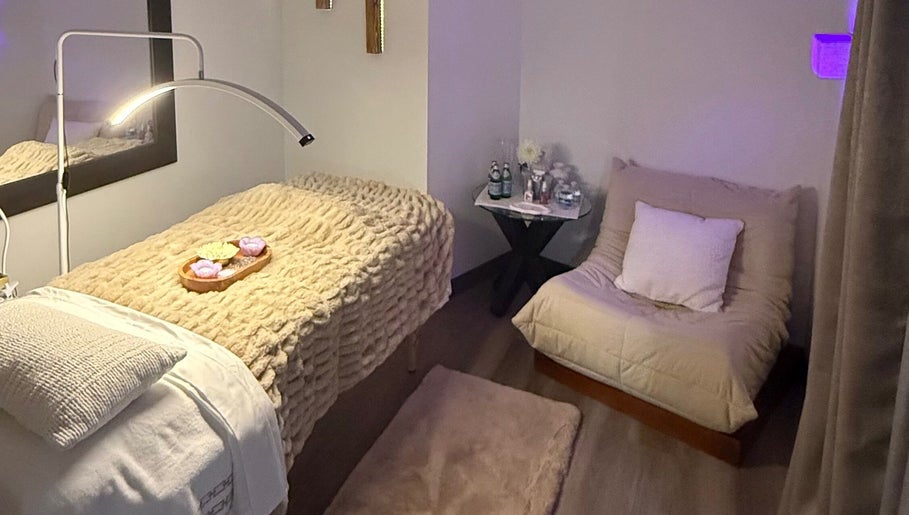 Relaxing spa room at VFace Miami, Miami Beach, Florida, US, featuring a plush bed and ambient lighting.