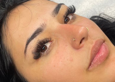 Close-up of eyelash extensions at Ethereal Beauty Bar, Eglinton, Western Australia, AU.