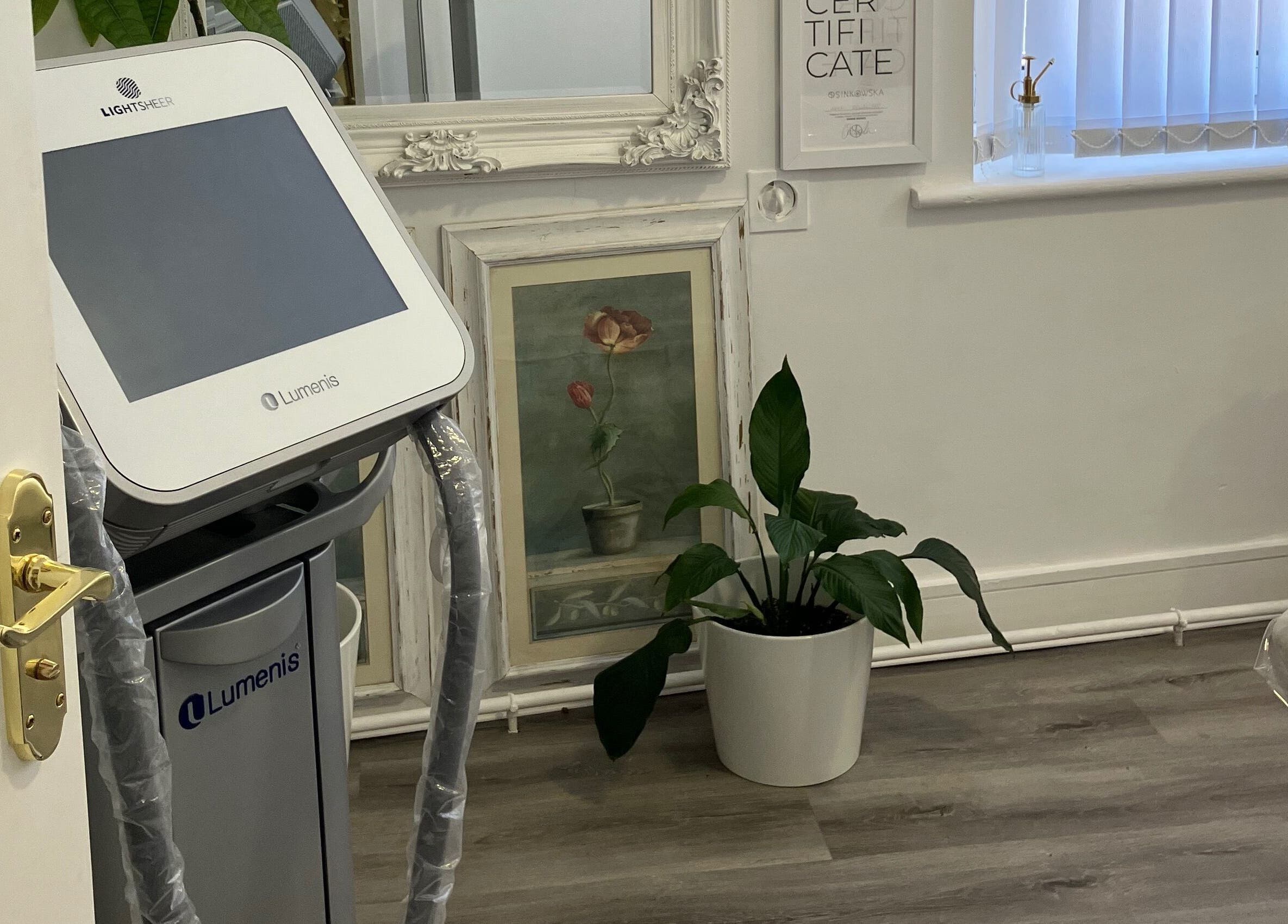 Sleek aesthetic equipment at Anja Gosha, Cardiff, Wales, GB, enhancing modern beauty treatments.