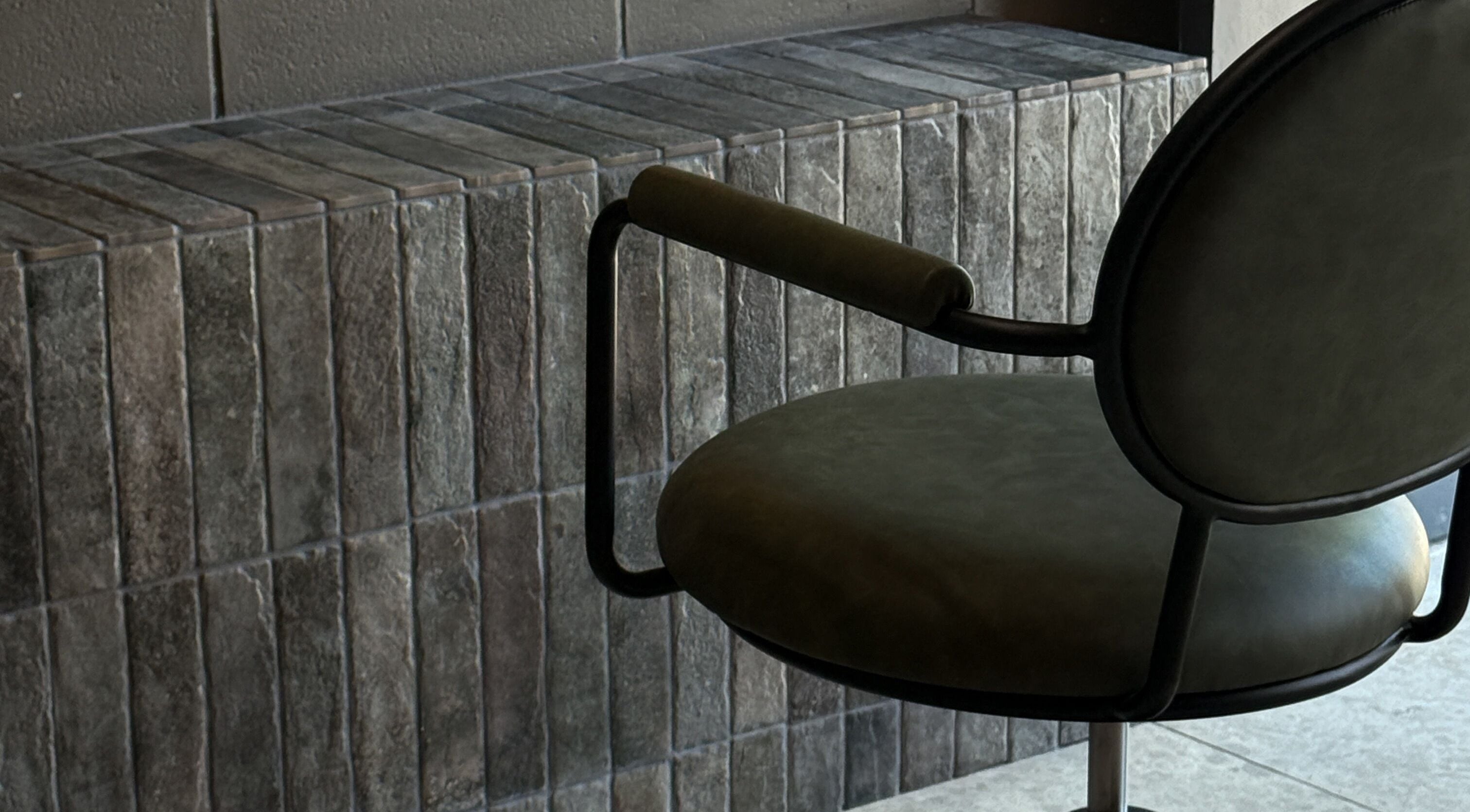 Modern salon chair at Atelier Annelise, Port Kembla, New South Wales, AU, highlighting style and comfort.