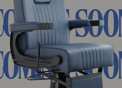 Elegant blue salon chair at SAVANT Williamsburg, New York, New York, US, showcasing upcoming style.