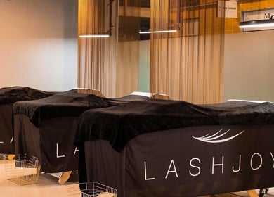 LashJoy's serene treatment area with stylish decor at Fortitude Valley, Queensland, AU.