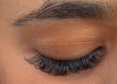 Close-up of enhanced lashes at Everspoilt in Tyger Valley, Gauteng, ZA, showcasing beauty treatments.