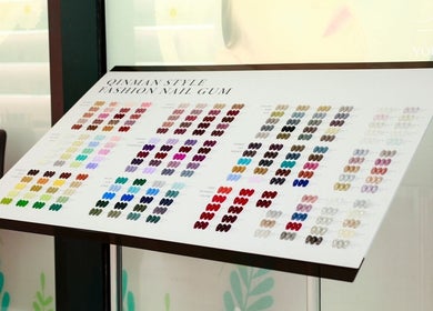 Nail polish color chart at Youcheer Ladies Salon, Dubai, Dubai, AE displaying diverse vibrant shades.