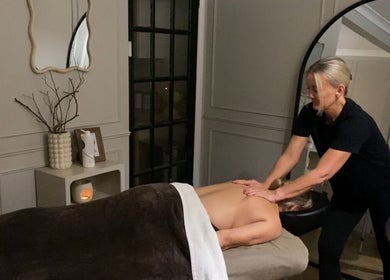 Relaxing massage session at Serenity Massage by KC, Cuffley, England, GB, embodying soothing tranquility.