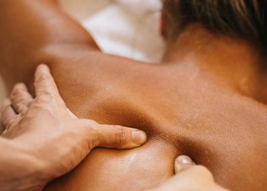 Back massage at Serenity Massage by KC in Cuffley, England, GB offering relaxation and wellness.