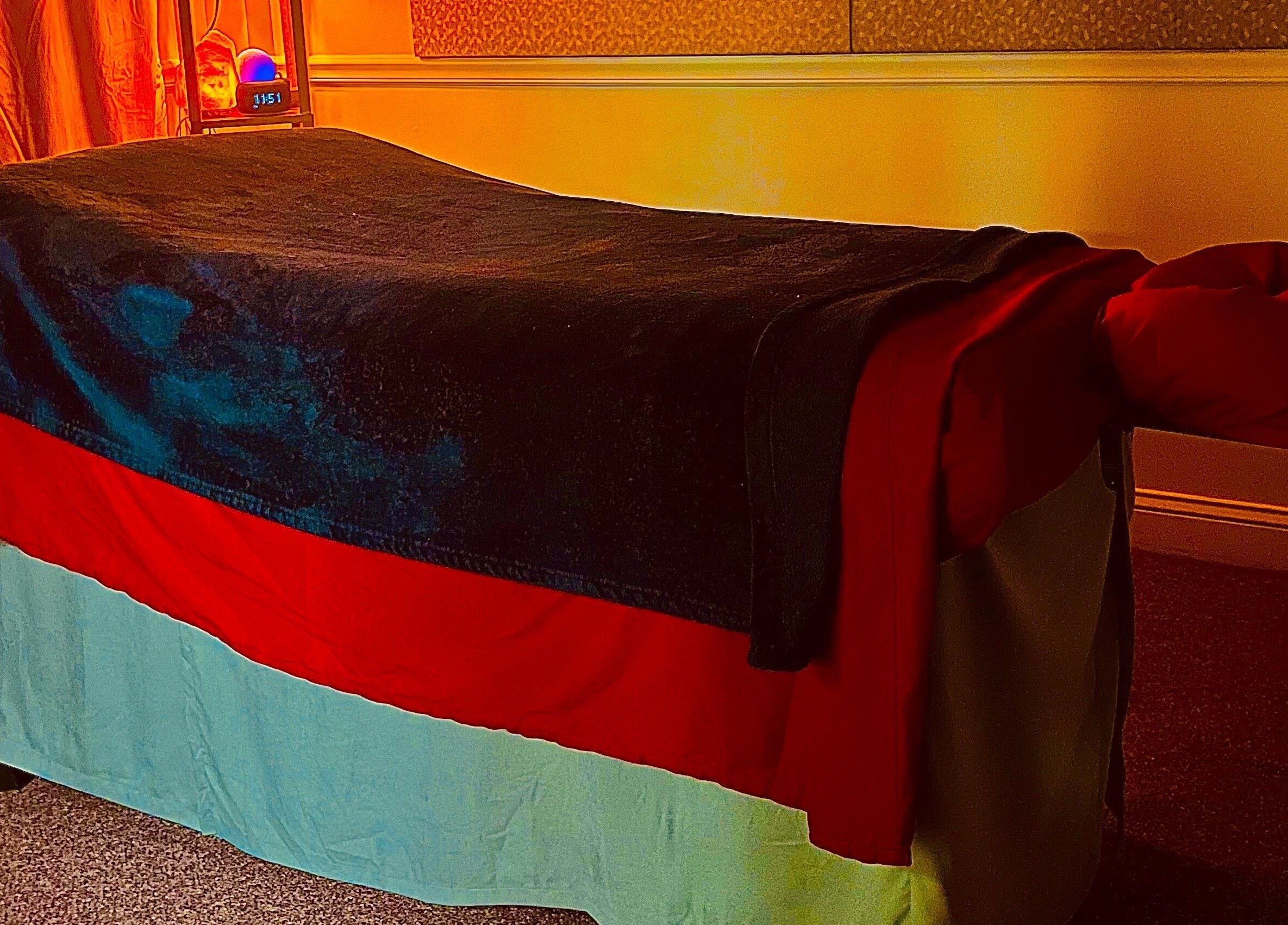 Massage table at Kristin Palano in South Hadley, Massachusetts, US, set for a relaxing wellness experience.