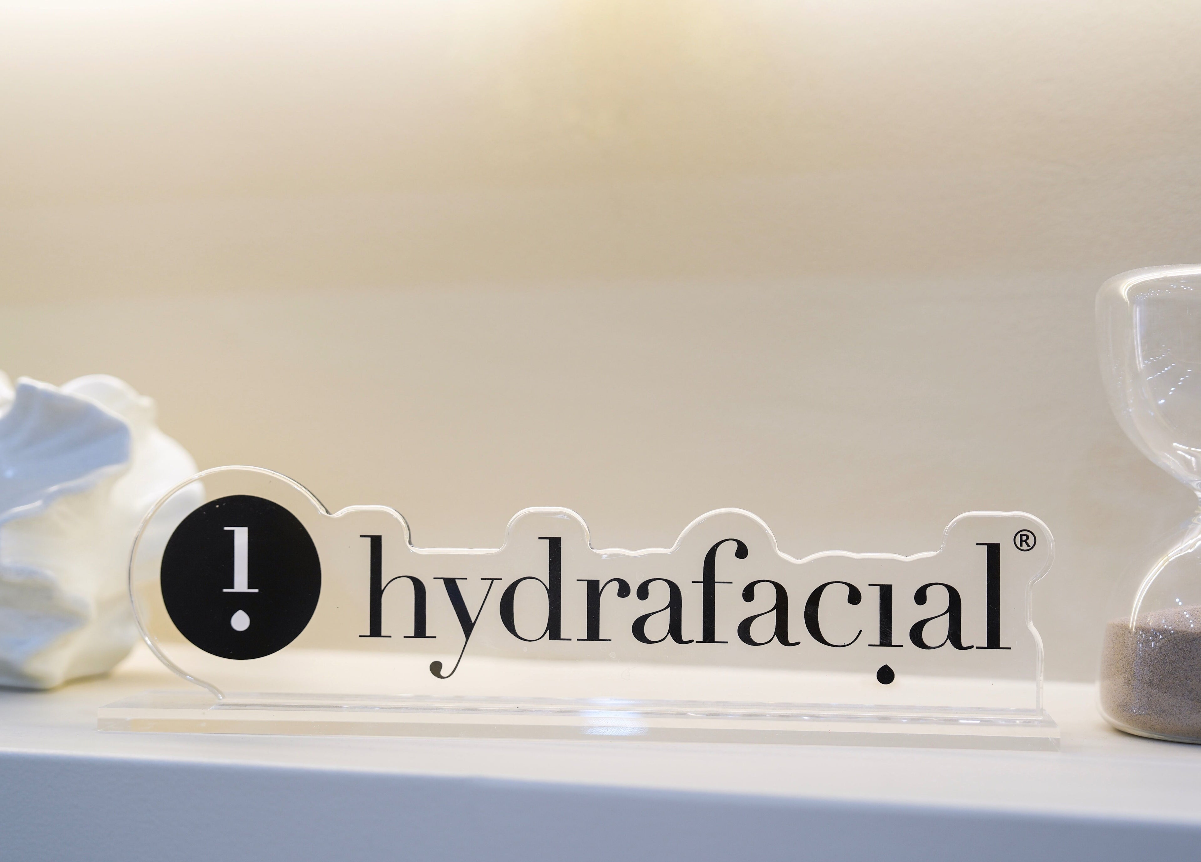 Elegant HydraFacial display at H&K Health Beauty in New York, New York, US, featuring a modern aesthetic.