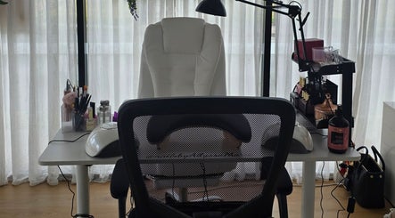 Elegant nail care station at Nails by Allyssa Marie, Mooloolaba, Queensland, AU. Modern setup with tools and products.