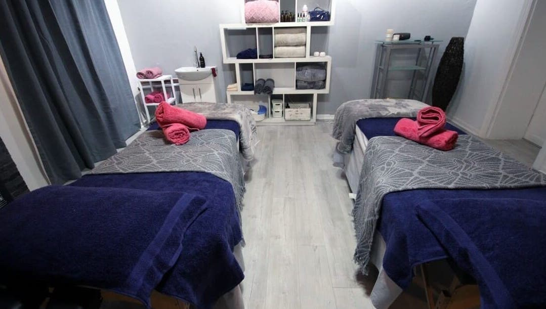 Relax Greyton Spa in Greyton, Western Cape, ZA features tranquil treatment beds with plush towels.