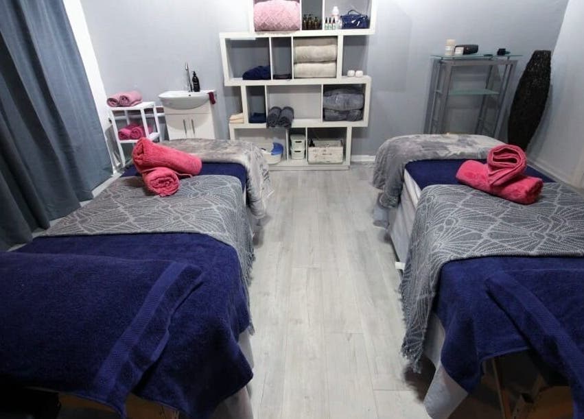 Relax Greyton Spa in Greyton, Western Cape, ZA features tranquil treatment beds with plush towels.