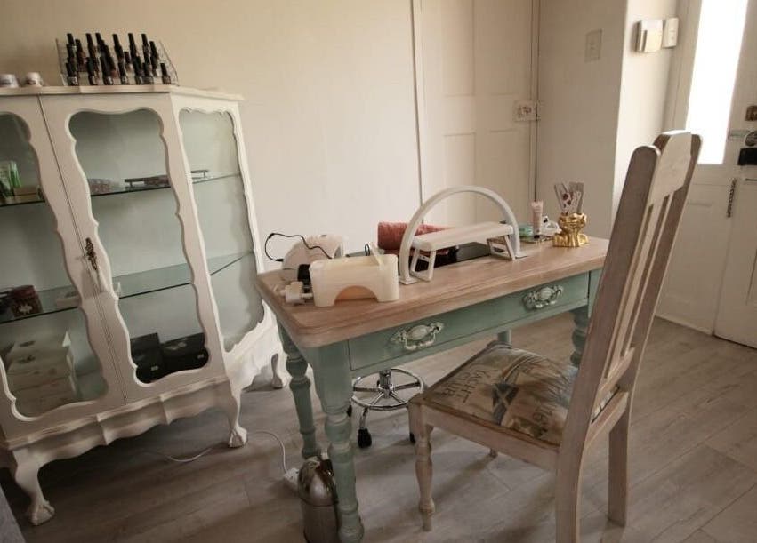 Cozy nail care station at Relax Greyton Spa, Greyton, Western Cape, ZA with vintage decor and elegant ambiance.