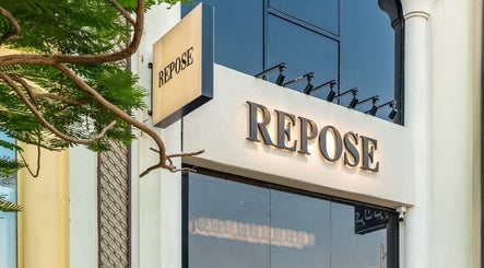 Front view of Repose Ladies Salon L.L.C in Dubai, Dubai, AE showcasing the modern exterior signage.