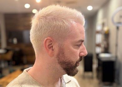 Stylish blonde haircut and beard trim at Mary Hair, Sydney, New South Wales, AU