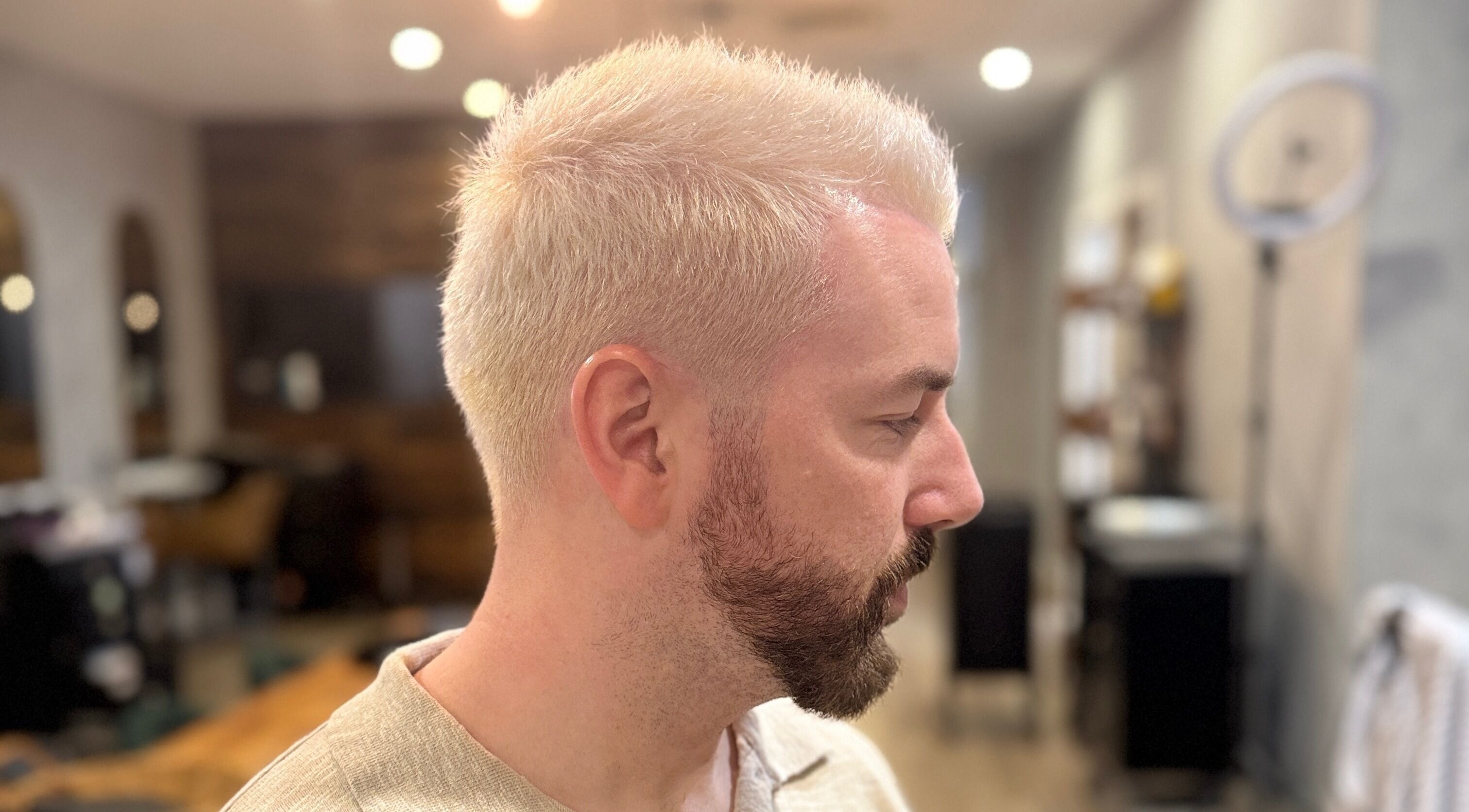 Stylish blonde haircut and beard trim at Mary Hair, Sydney, New South Wales, AU