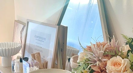 Sophisticated beauty setup at Barre & Co. Beauty, Melbourne, Victoria, AU with flowers and decor.