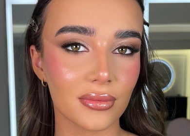 Close-up of a flawless makeup look by Makeup by Ella in Liverpool, England, GB, highlighting radiant, glowing skin.