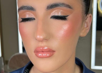 Close-up of a client's flawless makeup by Makeup by Ella, Liverpool, England, GB.