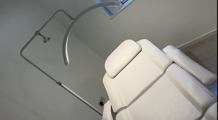 Comfortable reclining chair in treatment room at Mimis Aesthetics, Shipley, England, GB.