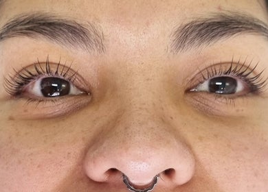 Close-up of enhanced eyelashes at Glow by Domenica, Leederville, Western Australia, AU.
