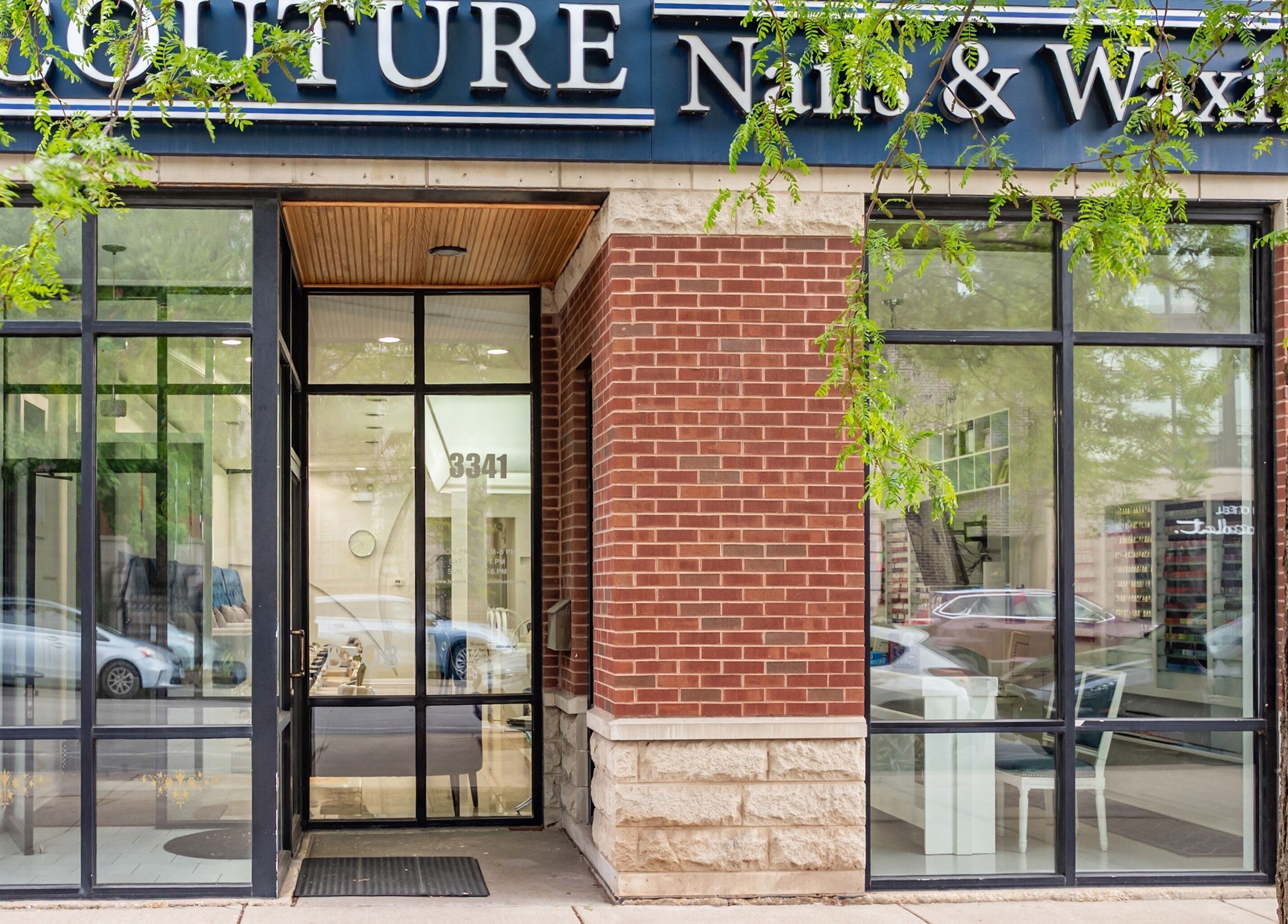Exterior view of Couture Nails and Waxing, located in Chicago, Illinois, US.
