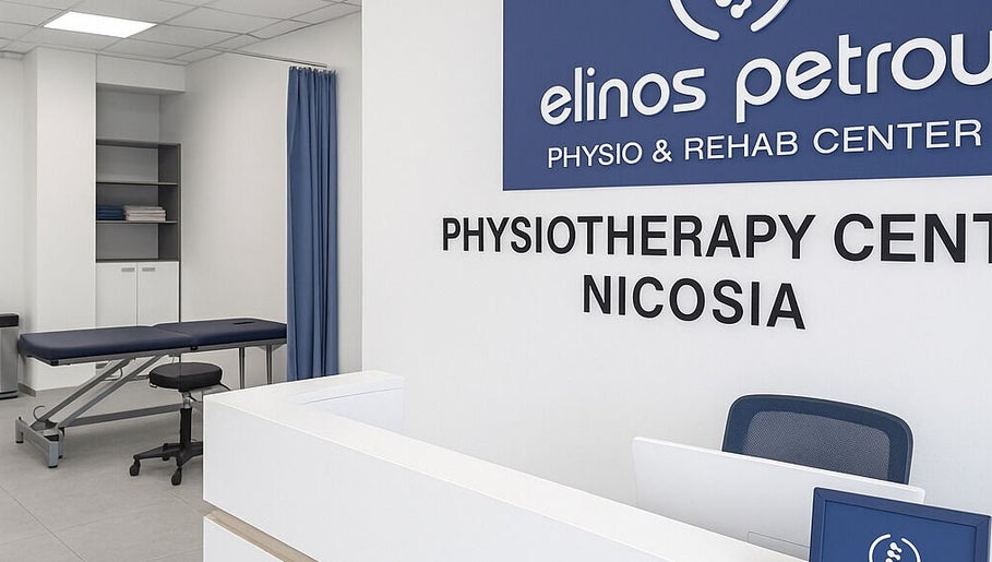 Interior of Elinos Petrou Physiotherapy Center in Strovolos, Lefkosia, CY featuring a modern treatment room.
