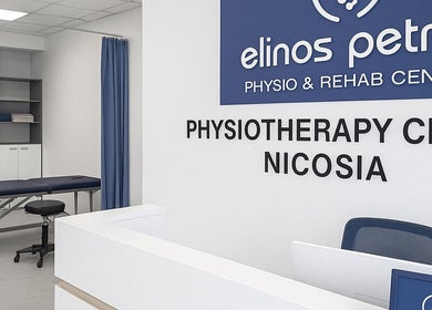 Interior of Elinos Petrou Physiotherapy Center in Strovolos, Lefkosia, CY featuring a modern treatment room.