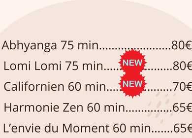 Liste de soins chez Equilibre & Harmonie by FD, Pierrelatte, Auvergne-rhône-alpes, FR avec nouveautés.