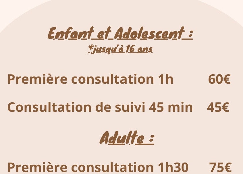Tarifs consultations enfants et adultes à Equilibre & Harmonie by FD, Pierrelatte, Auvergne-rhône-alpes, FR.