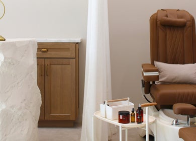 Luxurious pedicure chair setup at Zodiac Nail Boutique, Santa Clarita, CA, US, enhancing relaxation and comfort.
