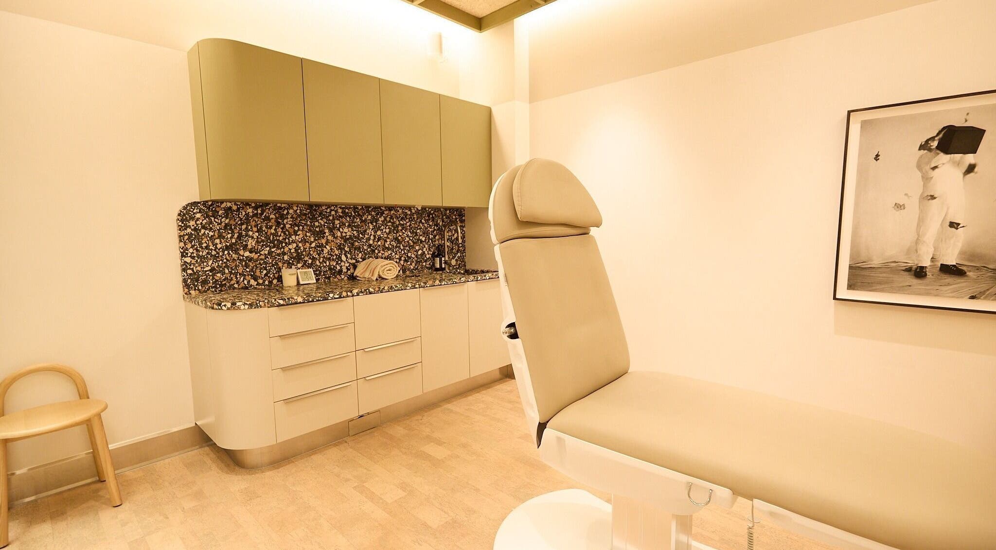 Treatment room at Sage Space, Darlinghurst, New South Wales, AU, featuring a comfortable chair and elegant design.