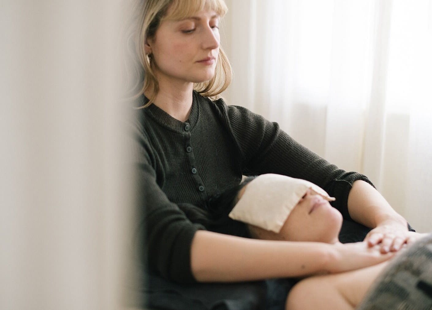 Relaxation therapy session at In Our Neighbourhood Apothecary, London, England, GB.