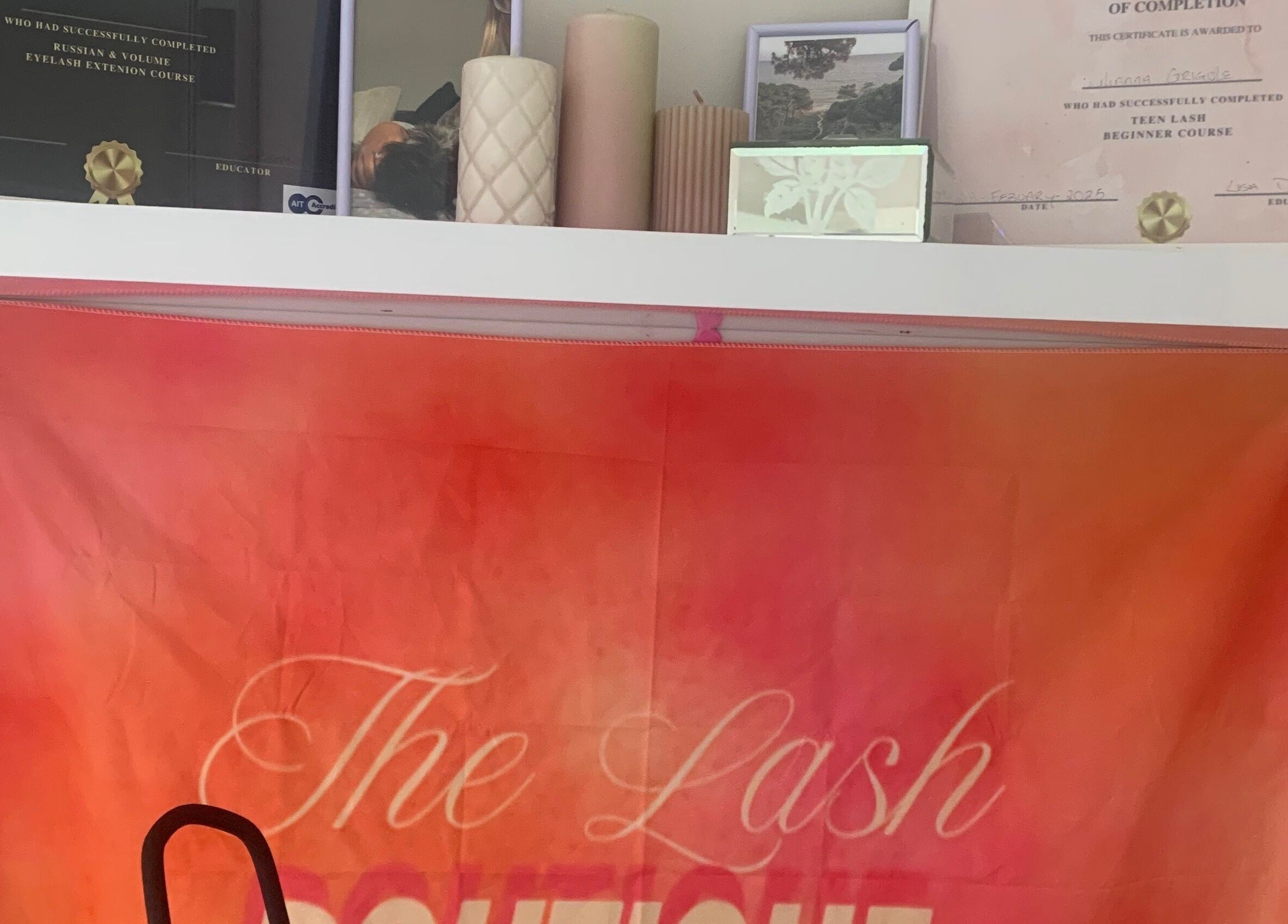 Vibrant banner and certifications at The Lash Boutique, Cork, County Cork, IE.