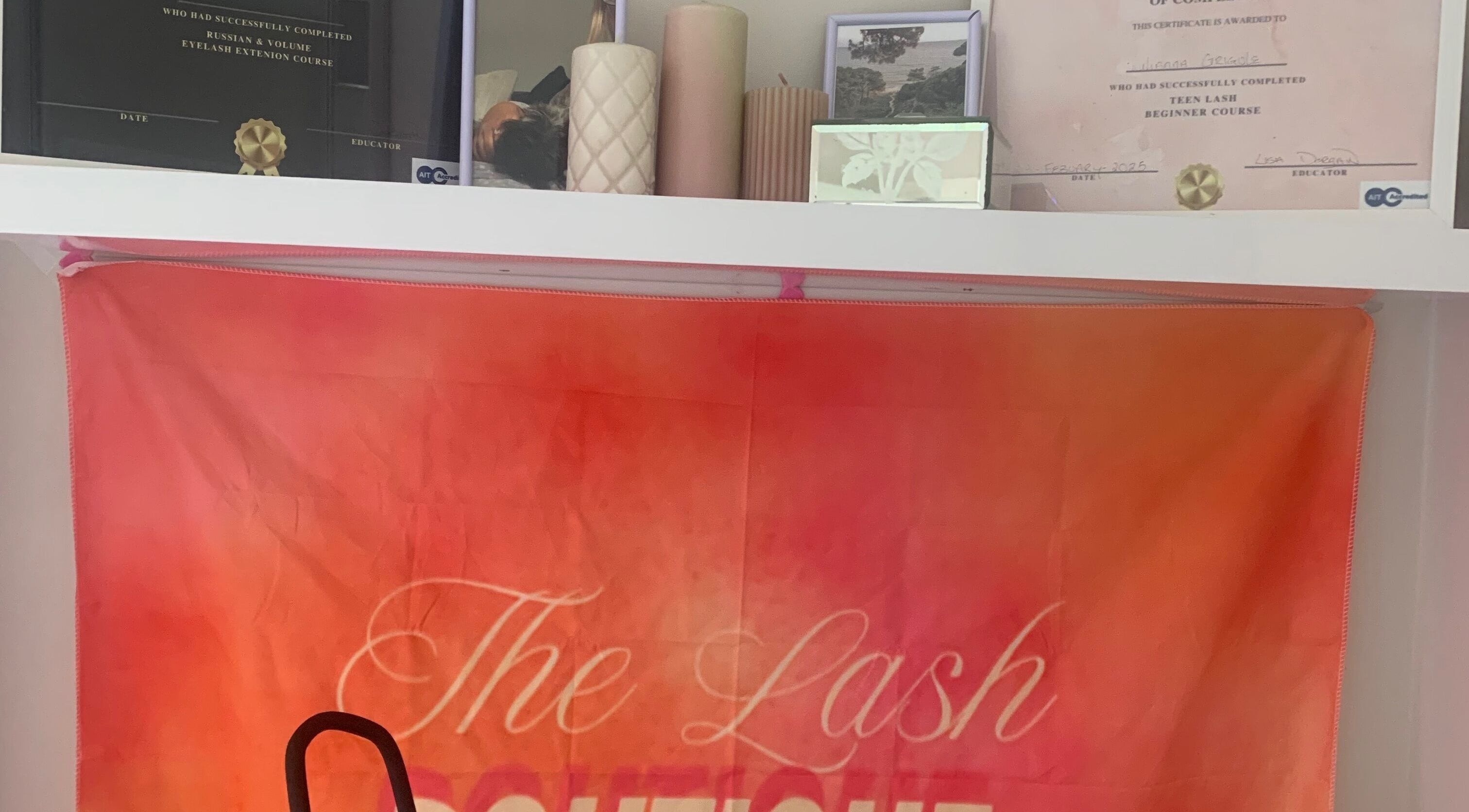 Vibrant banner and certifications at The Lash Boutique, Cork, County Cork, IE.