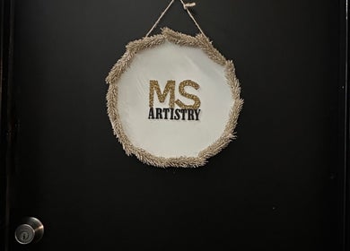 Mariah Savis Artistry entrance sign in Mabank, Texas, US, showcasing unique artistic décor.