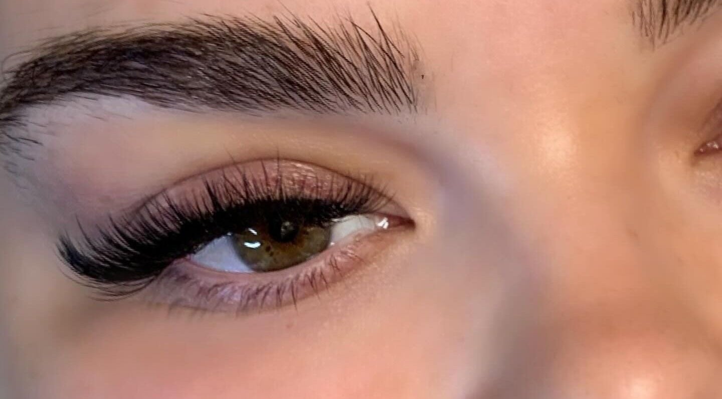 Close-up of elegant eyelash extensions at James Beauty Lashes, Paddington, Queensland, AU.