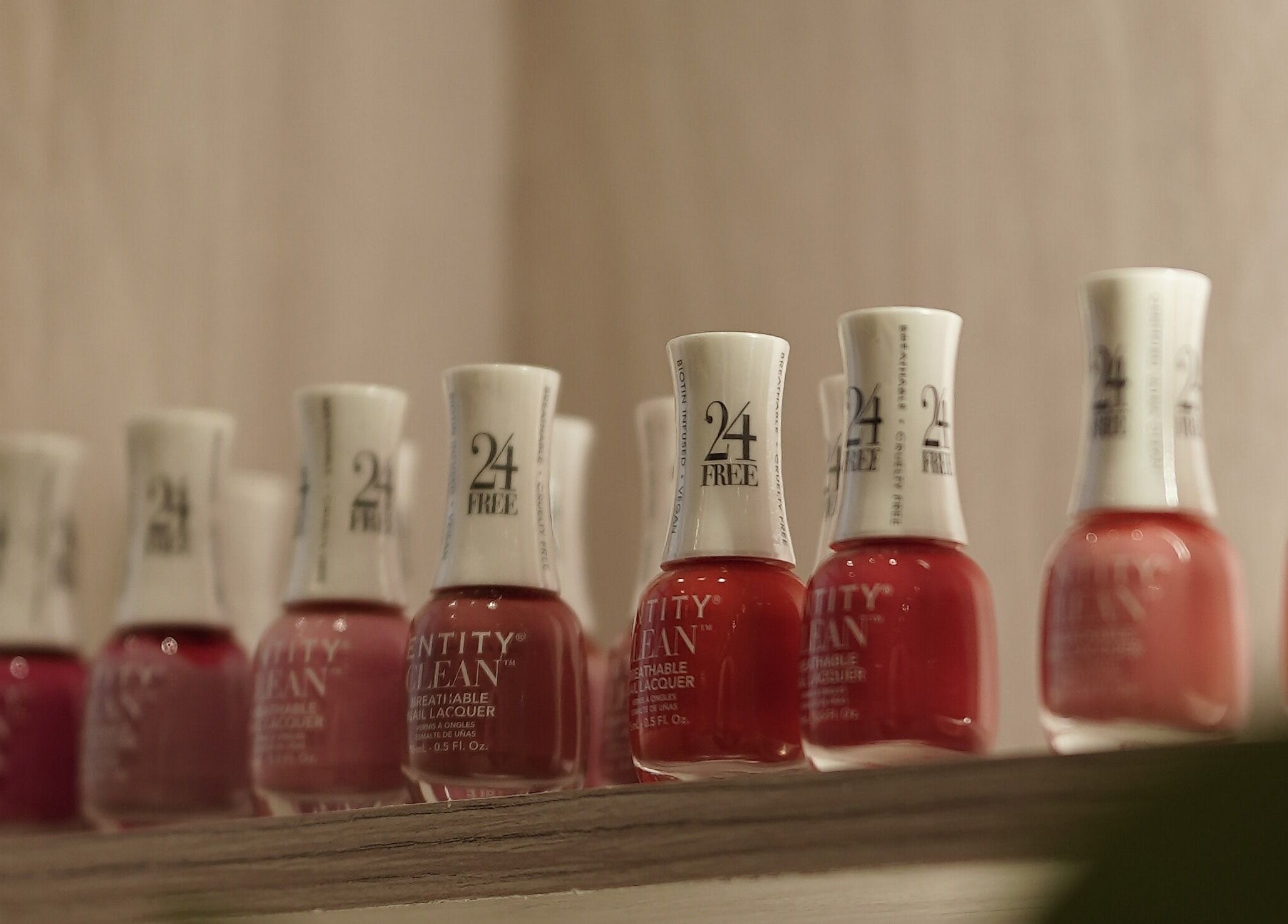 Vivid Fitness and Spa nail polish display in Al Khobar, Eastern Province, SA offering vibrant manicure choices.