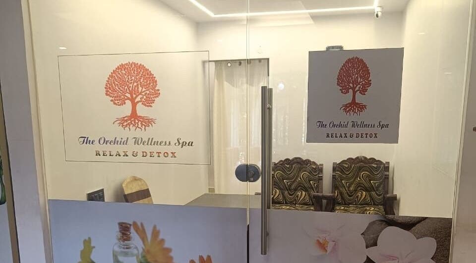 Entrance of The Orchid Wellness Spa at Hotel Le Ruchi The Prince Mysore in Mysuru, Karnataka, IN.