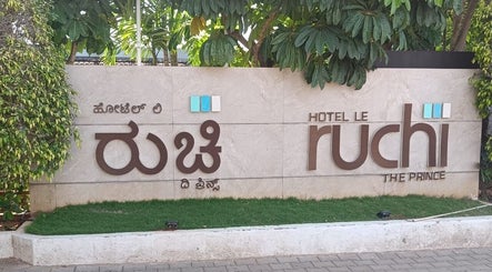 Entrance sign of Hotel Le Ruchi The Prince, home to The Orchid Wellness Spa, Mysuru, Karnataka, IN.