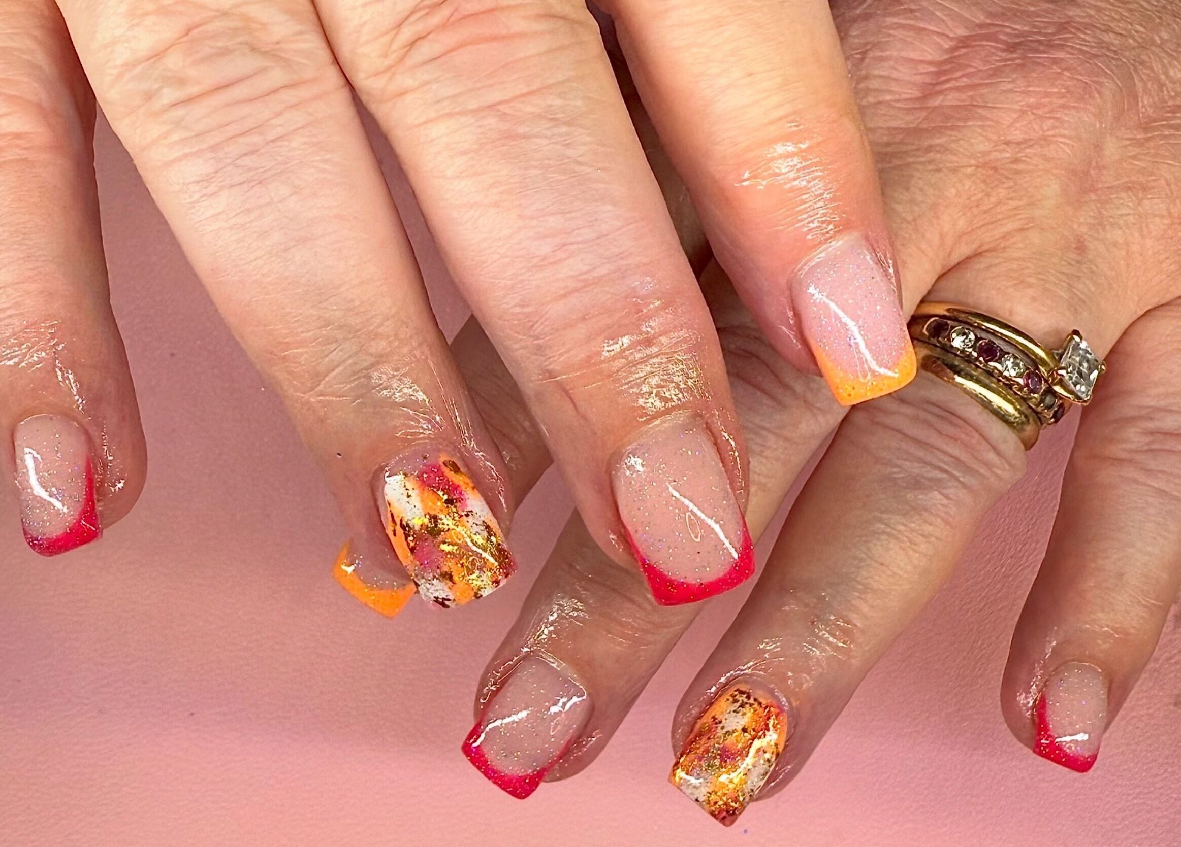 Vibrant nail art at Shannon lea Beauty and Nails in Ashton-in-makerfield, England, GB.
