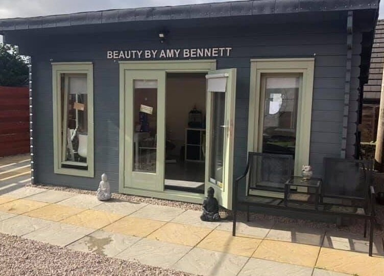 Front view of Beauty by Amy Bennett in Blackburn, Scotland, GB with welcoming outdoor seating.