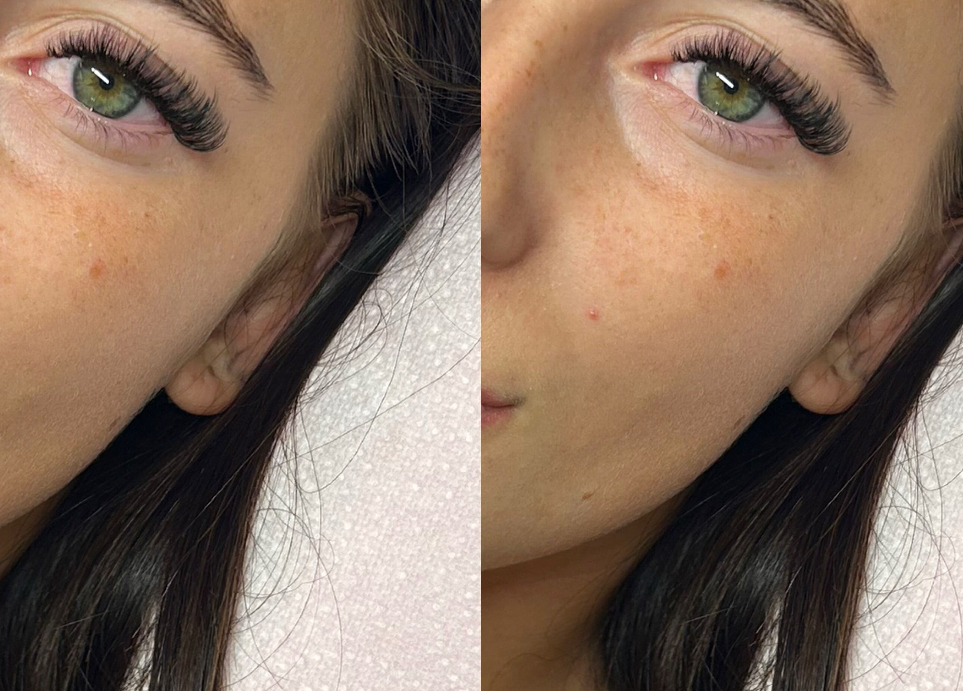 Close-up of voluminous eyelashes at Dolled by Ellie Jade, Ludgershall, England, GB. Enhancing natural beauty.