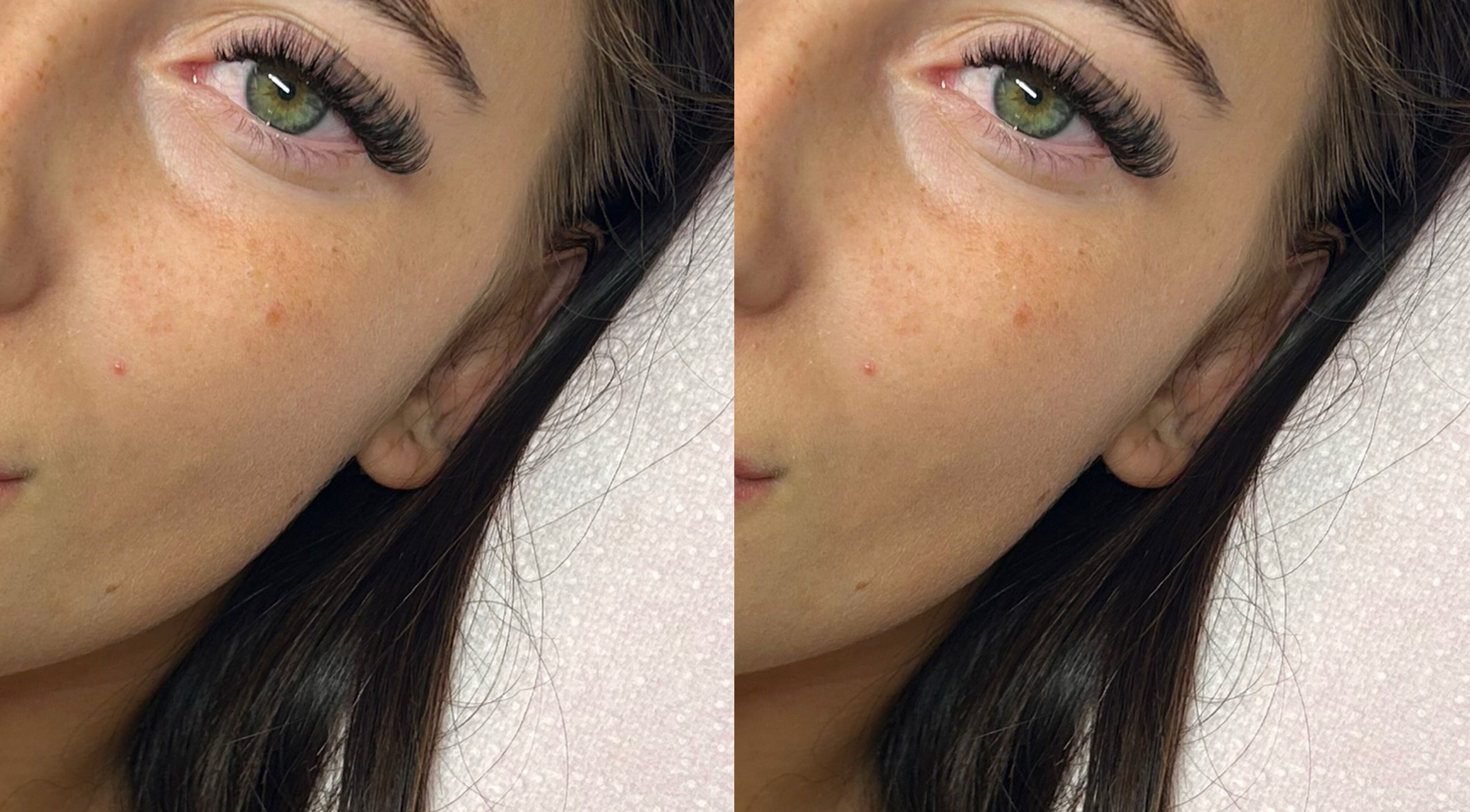 Close-up of voluminous eyelashes at Dolled by Ellie Jade, Ludgershall, England, GB. Enhancing natural beauty.