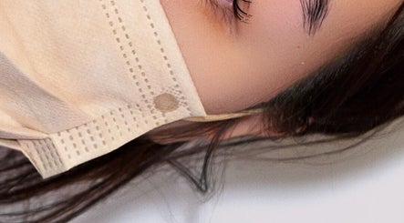 Close-up of eyelash extensions at Lumé Beauty Studio, Markham, Ontario, CA.