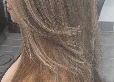 Stylish layered hair cut at Hair Fashion 3000 in Ajax, Ontario, CA.