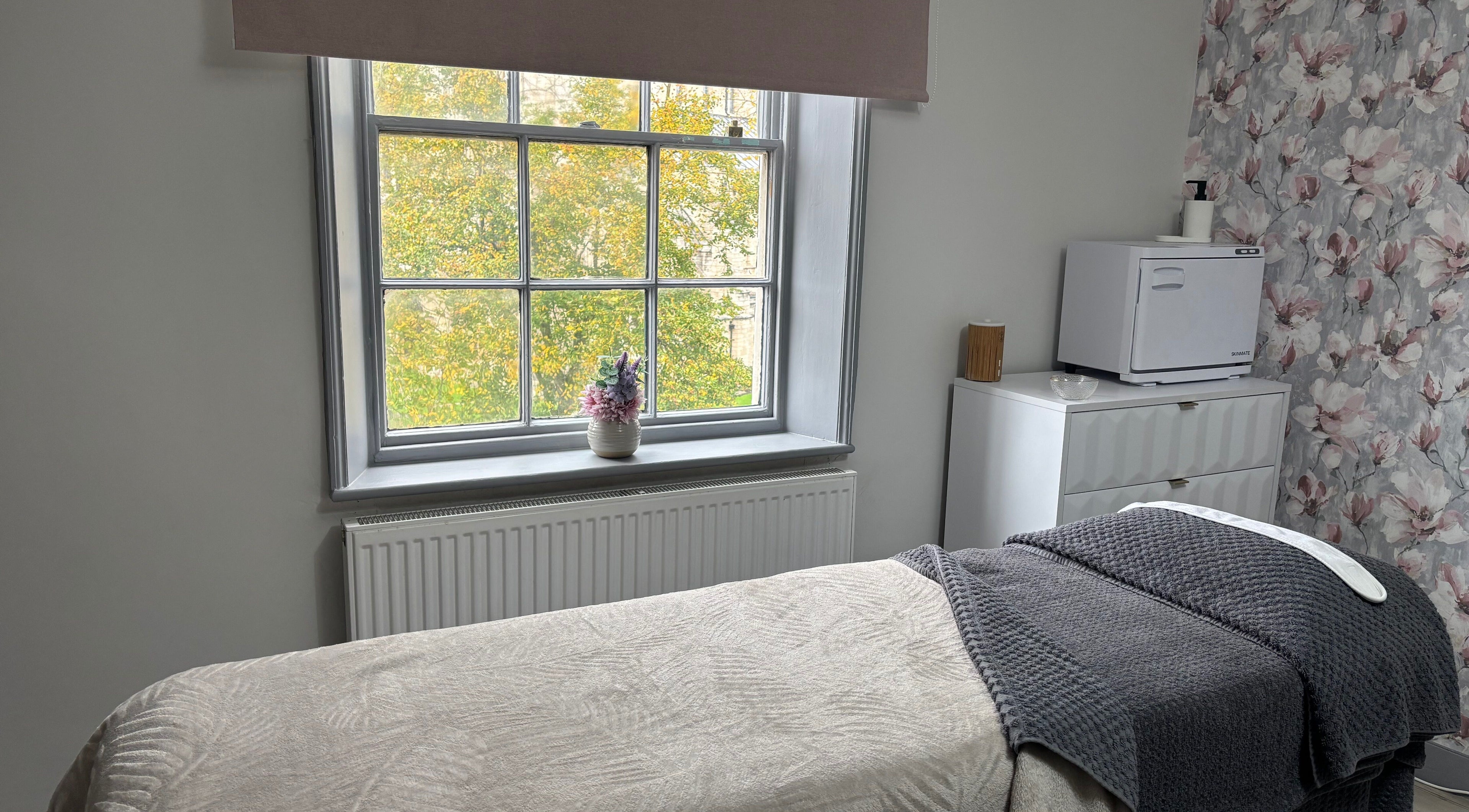 Serene treatment room with a massage table at Beauty By Ashleigh, Selby, England, GB.